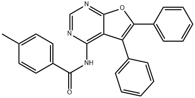 N-(5,6-diphenylfuro[2,3-d]pyrimidin-4-yl)-4-methylbenzamide Structural