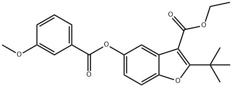 ethyl 2-(tert-butyl)-5-((3-methoxybenzoyl)oxy)benzofuran-3-carboxylate Structural