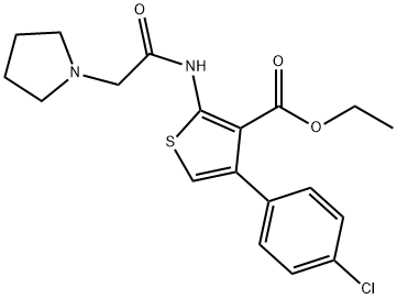 ethyl 4-(4-chlorophenyl)-2-(2-(pyrrolidin-1-yl)acetamido)thiophene-3-carboxylate Structural