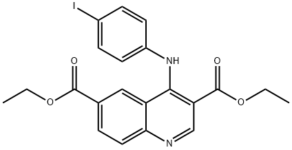 diethyl 4-((4-iodophenyl)imino)-1,4-dihydroquinoline-3,6-dicarboxylate Structural