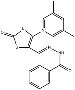 N'-((4-(3,5-dimethylpyridin-1-ium-1-yl)-2-oxothiazol-5(2H)-ylidene)methyl)benzohydrazonate Structural