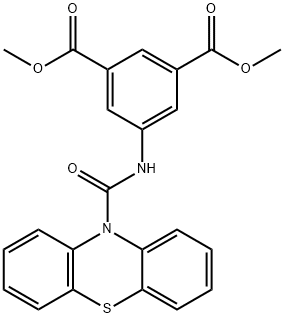 dimethyl 5-[(10H-phenothiazin-10-ylcarbonyl)amino]benzene-1,3-dicarboxylate Structural