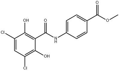 methyl 4-(3,5-dichloro-2,6-dihydroxybenzamido)benzoate Structural