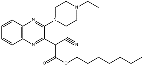 heptyl 2-cyano-2-(3-(4-ethylpiperazin-1-yl)quinoxalin-2-yl)acetate Structural