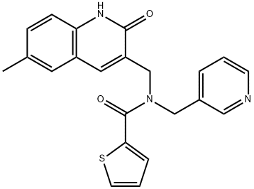 N-[(2-hydroxy-6-methyl-3-quinolinyl)methyl]-N-(3-pyridinylmethyl)-2-thiophenecarboxamide Structural