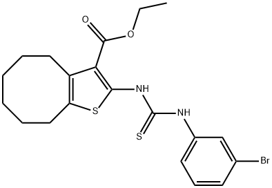 ethyl 2-(3-(3-bromophenyl)thioureido)-4,5,6,7,8,9-hexahydrocycloocta[b]thiophene-3-carboxylate Structural