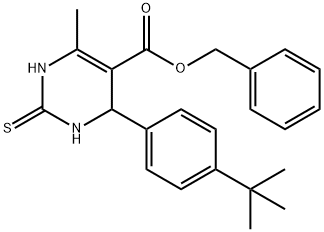 benzyl 4-(4-(tert-butyl)phenyl)-6-methyl-2-thioxo-1,2,3,4-tetrahydropyrimidine-5-carboxylate Structural