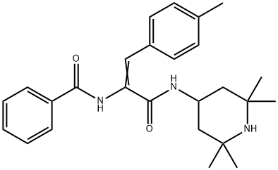 N-{(1Z)-1-(4-methylphenyl)-3-oxo-3-[(2,2,6,6-tetramethylpiperidin-4-yl)amino]prop-1-en-2-yl}benzamide Structural