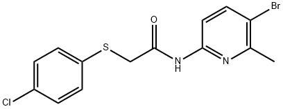 N-(5-bromo-6-methyl-2-pyridinyl)-2-[(4-chlorophenyl)sulfanyl]acetamide Structural