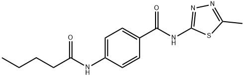 N-(5-methyl-1,3,4-thiadiazol-2-yl)-4-(pentanoylamino)benzamide Structural