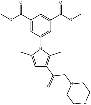 dimethyl 5-(2,5-dimethyl-3-(2-morpholinoacetyl)-1H-pyrrol-1-yl)isophthalate Structural