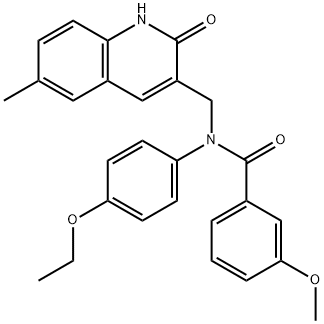 N-(4-ethoxyphenyl)-3-methoxy-N-[(6-methyl-2-oxo-1,2-dihydroquinolin-3-yl)methyl]benzamide Structural