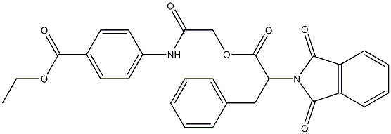 ethyl 4-(2-((2-(1,3-dioxoisoindolin-2-yl)-3-phenylpropanoyl)oxy)acetamido)benzoate Structural