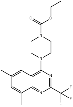 ethyl 4-(6,8-dimethyl-2-(trifluoromethyl)quinazolin-4-yl)piperazine-1-carboxylate Structural