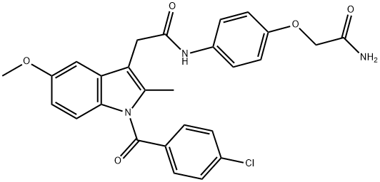 N-[4-(2-amino-2-oxoethoxy)phenyl]-2-{1-[(4-chlorophenyl)carbonyl]-5-methoxy-2-methyl-1H-indol-3-yl}acetamide Structural