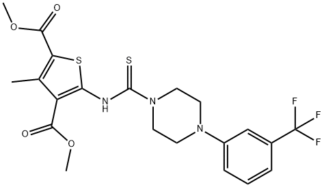 dimethyl 3-methyl-5-(4-(3-(trifluoromethyl)phenyl)piperazine-1-carbothioamido)thiophene-2,4-dicarboxylate Structural