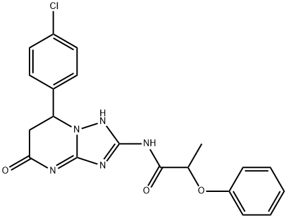 N-[7-(4-chlorophenyl)-5-oxo-3,5,6,7-tetrahydro[1,2,4]triazolo[1,5-a]pyrimidin-2-yl]-2-phenoxypropanamide Structural