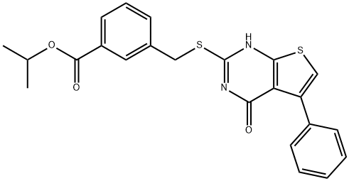 isopropyl 3-(((4-hydroxy-5-phenylthieno[2,3-d]pyrimidin-2-yl)thio)methyl)benzoate Structural