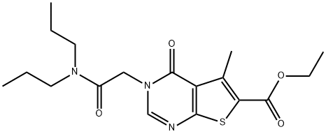 ethyl 3-(2-(dipropylamino)-2-oxoethyl)-5-methyl-4-oxo-3,4-dihydrothieno[2,3-d]pyrimidine-6-carboxylate Structural