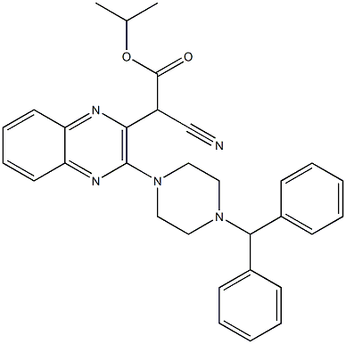 isopropyl 2-(3-(4-benzhydrylpiperazin-1-yl)quinoxalin-2-yl)-2-cyanoacetate Structural