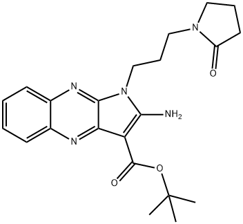 tert-butyl 2-amino-1-(3-(2-oxopyrrolidin-1-yl)propyl)-1H-pyrrolo[2,3-b]quinoxaline-3-carboxylate Structural