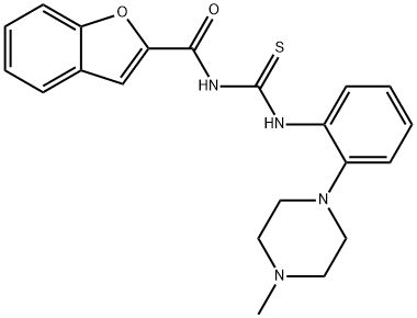 N-(1-benzofuran-2-ylcarbonyl)-N'-[2-(4-methyl-1-piperazinyl)phenyl]thiourea Structural