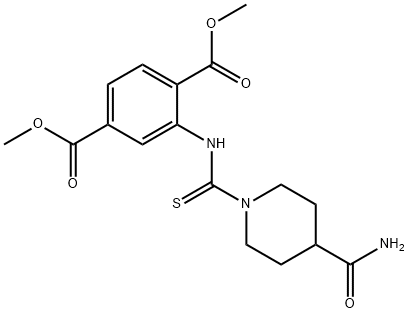dimethyl 2-(4-carbamoylpiperidine-1-carbothioamido)terephthalate Structural