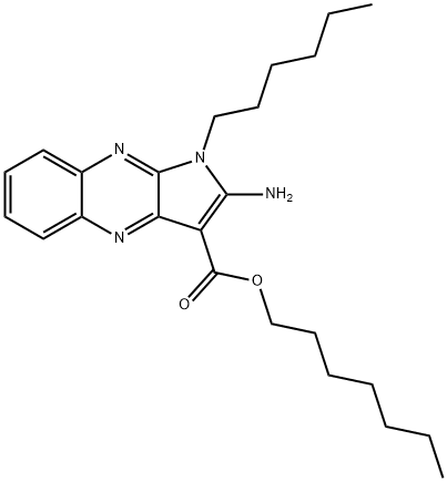heptyl 2-amino-1-hexyl-1H-pyrrolo[2,3-b]quinoxaline-3-carboxylate Structural