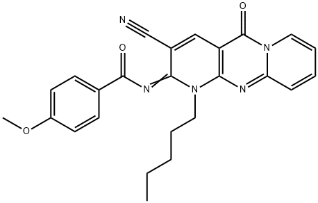 N-(3-cyano-5-oxo-1-pentyl-1,5-dihydro-2H-dipyrido[1,2-a:2,3-d]pyrimidin-2-ylidene)-4-methoxybenzamide Structural