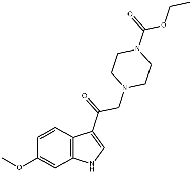 ethyl 4-(2-(6-methoxy-1H-indol-3-yl)-2-oxoethyl)piperazine-1-carboxylate Structural