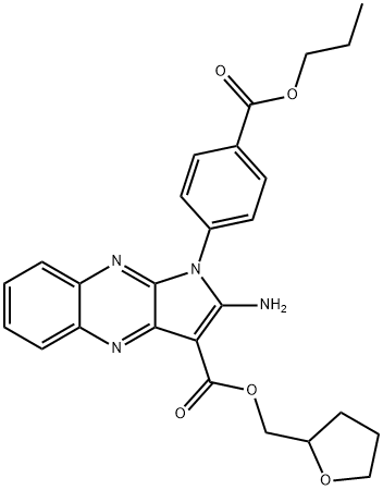 tetrahydro-2-furanylmethyl 2-amino-1-[4-(propoxycarbonyl)phenyl]-1H-pyrrolo[2,3-b]quinoxaline-3-carboxylate Structural