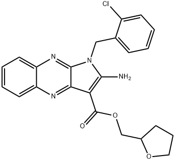 tetrahydrofuran-2-ylmethyl 2-amino-1-(2-chlorobenzyl)-1H-pyrrolo[2,3-b]quinoxaline-3-carboxylate Structural