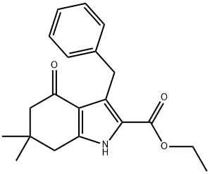 ethyl 3-benzyl-6,6-dimethyl-4-oxo-4,5,6,7-tetrahydro-1H-indole-2-carboxylate Structural