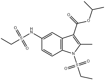 isopropyl 5-(ethylsulfonamido)-1-(ethylsulfonyl)-2-methyl-1H-indole-3-carboxylate Structural