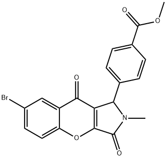 methyl 4-(7-bromo-2-methyl-3,9-dioxo-1,2,3,9-tetrahydrochromeno[2,3-c]pyrrol-1-yl)benzoate Structural