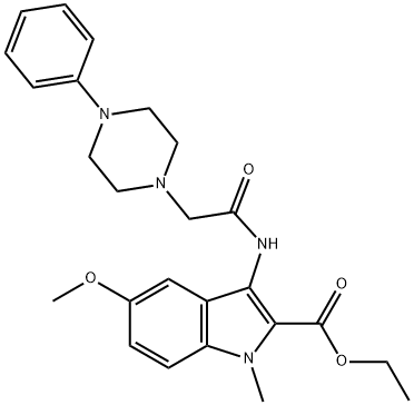 ethyl 5-methoxy-1-methyl-3-(2-(4-phenylpiperazin-1-yl)acetamido)-1H-indole-2-carboxylate Structural