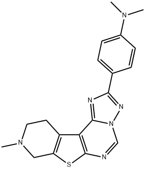 N,N-dimethyl-4-(9-methyl-8,9,10,11-tetrahydropyrido[4',3':4,5]thieno[3,2-e][1,2,4]triazolo[1,5-c]pyrimidin-2-yl)aniline Structural