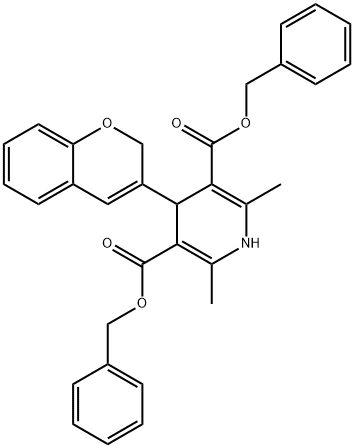 dibenzyl 4-(2H-chromen-3-yl)-2,6-dimethyl-1,4-dihydropyridine-3,5-dicarboxylate Structural