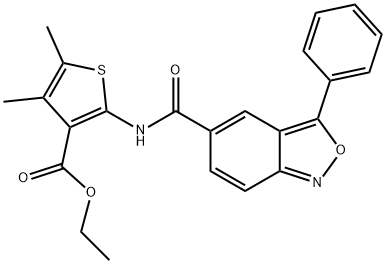 ethyl 4,5-dimethyl-2-(3-phenylbenzo[c]isoxazole-5-carboxamido)thiophene-3-carboxylate Structural