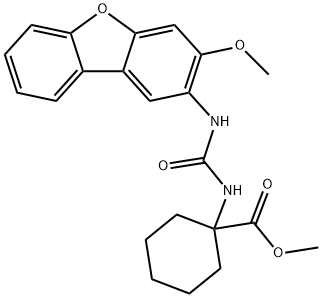 methyl 1-(3-(3-methoxydibenzo[b,d]furan-2-yl)ureido)cyclohexanecarboxylate Structural