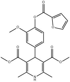 dimethyl 4-(4-((furan-2-carbonyl)oxy)-3-methoxyphenyl)-2,6-dimethyl-1,4-dihydropyridine-3,5-dicarboxylate Structural