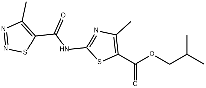 isobutyl 4-methyl-2-(4-methyl-1,2,3-thiadiazole-5-carboxamido)thiazole-5-carboxylate Structural