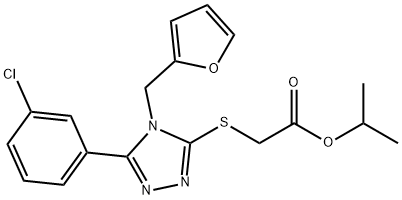isopropyl 2-((5-(3-chlorophenyl)-4-(furan-2-ylmethyl)-4H-1,2,4-triazol-3-yl)thio)acetate Structural