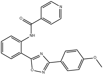 N-{2-[3-(4-methoxyphenyl)-1,2,4-oxadiazol-5-yl]phenyl}isonicotinamide Structural