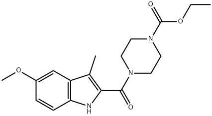 ethyl 4-(5-methoxy-3-methyl-1H-indole-2-carbonyl)piperazine-1-carboxylate Structural