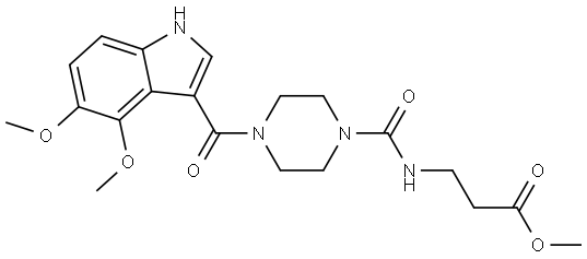 methyl 3-(4-(4,5-dimethoxy-1H-indole-3-carbonyl)piperazine-1-carboxamido)propanoate Structural