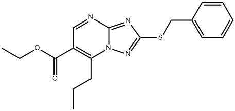 ethyl 2-(benzylthio)-7-propyl-[1,2,4]triazolo[1,5-a]pyrimidine-6-carboxylate Structural