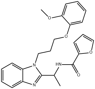 N-(1-{1-[3-(2-methoxyphenoxy)propyl]-1H-benzimidazol-2-yl}ethyl)-2-furamide Structural