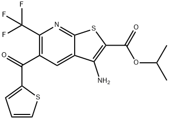 isopropyl 3-amino-5-(thiophene-2-carbonyl)-6-(trifluoromethyl)thieno[2,3-b]pyridine-2-carboxylate Structural