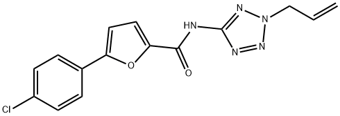 N-(2-allyl-2H-tetraazol-5-yl)-5-(4-chlorophenyl)-2-furamide Structural